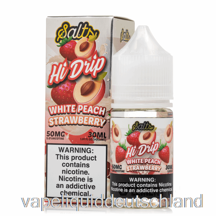 Weiße Pfirsich-Erdbeere – Hi-Drip-Salze – 30 Ml, 50 Mg Vape-Flüssigkeit